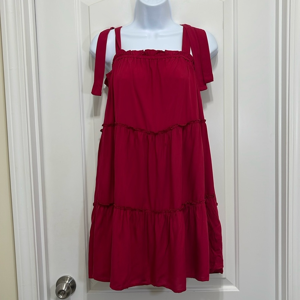Vibrant Burgundy Sleeveless Dress